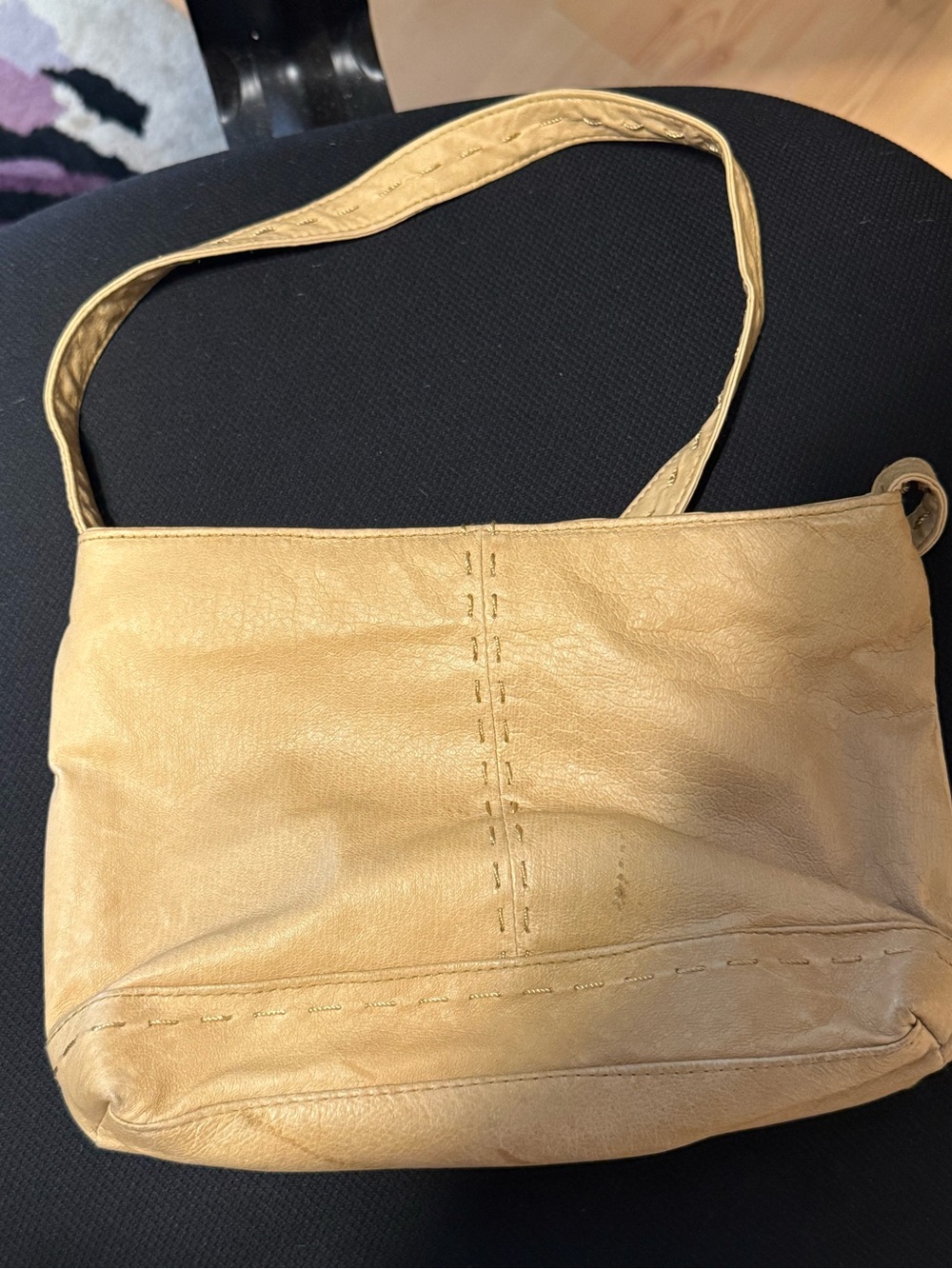 Soft Light Tan Leather Crossbody Bag